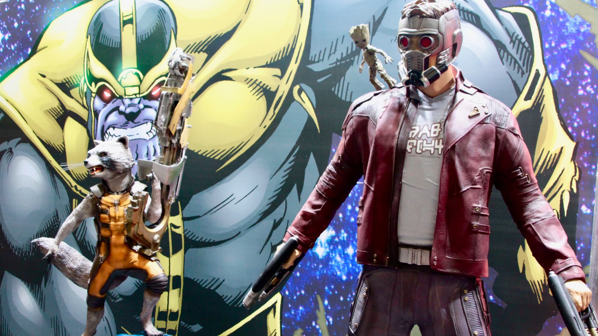 Retrouvez Rocket, Star-Lord, Groot et bien d'autres dans les allées de la convention. Retrouvez Rocket, Star-Lord, Groot et bien d'autres dans les allées de la convention.