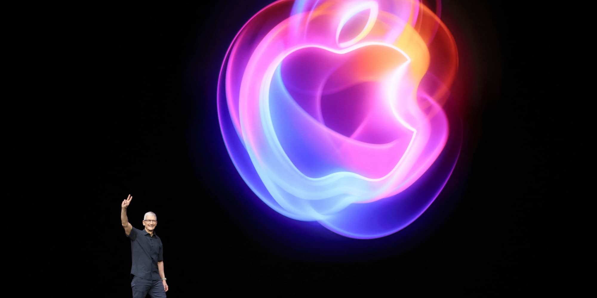 Le patron d'Apple, Tim Cook, lors de la dernière Keynote, le 9 septembre 2024 à Cupertino, en Californie.