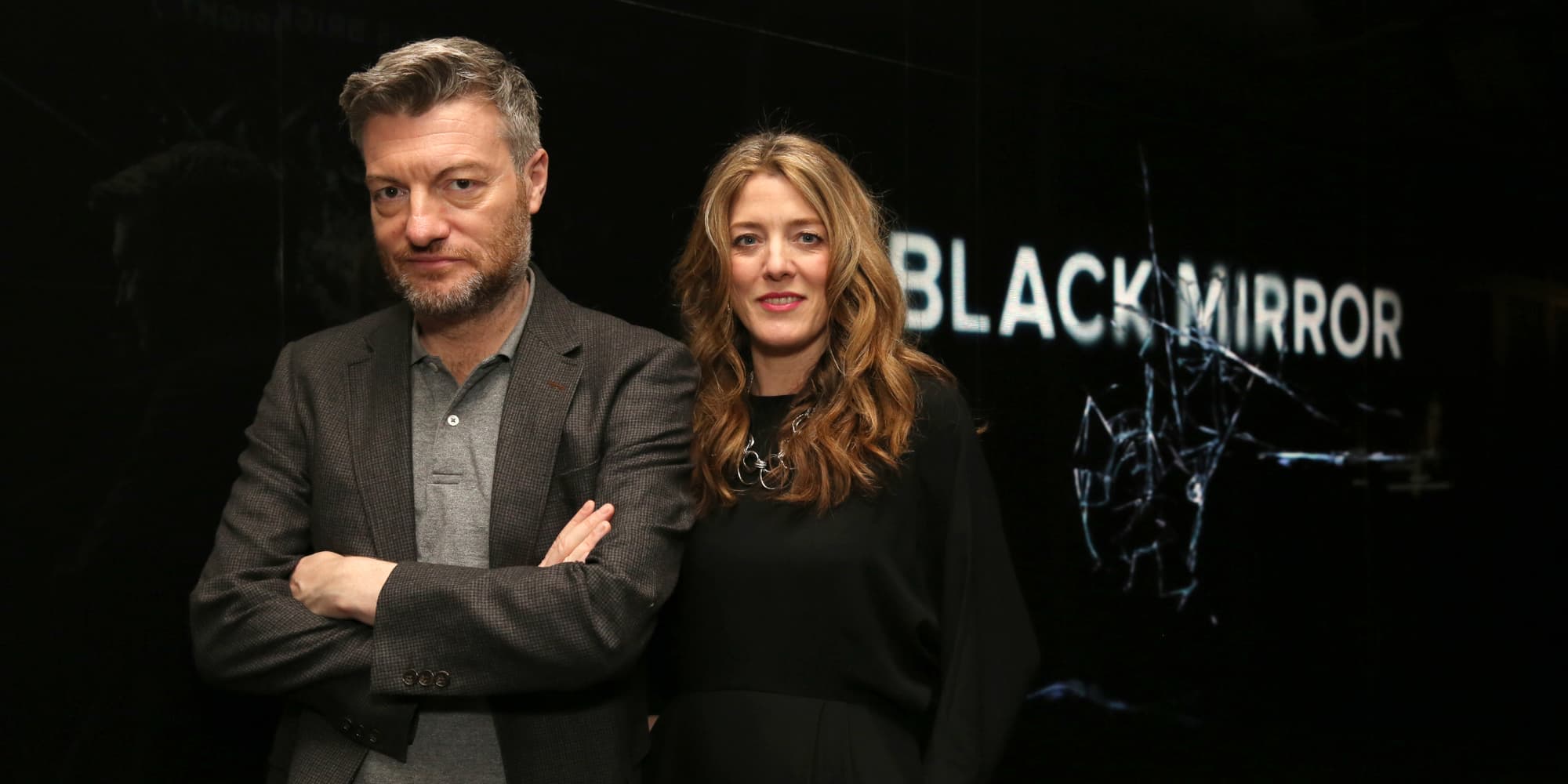 Charlie Brooker et Annabel Jones, les showrunners de "Black Mirror".