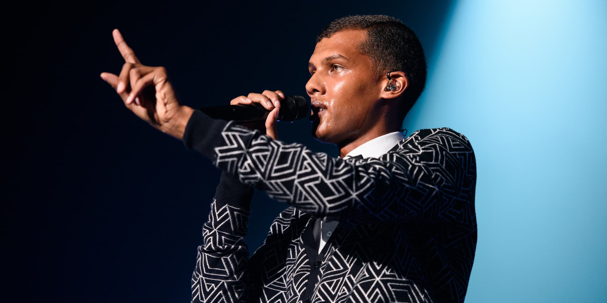Stromae sur la scène du Madison Square Garden, à New York, le 1er octobre 2015.