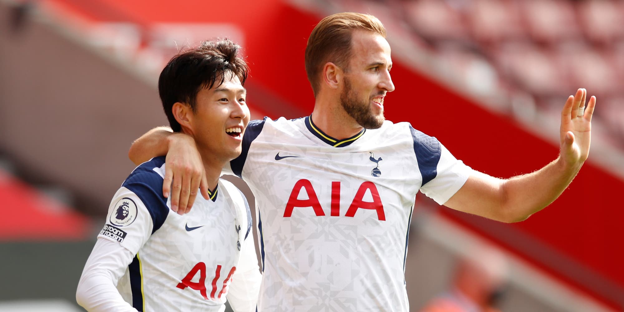 Son et Kane lors de la victoire 5-2 de Tottenham à Southampton en Premier League, le 20 septembre 2020