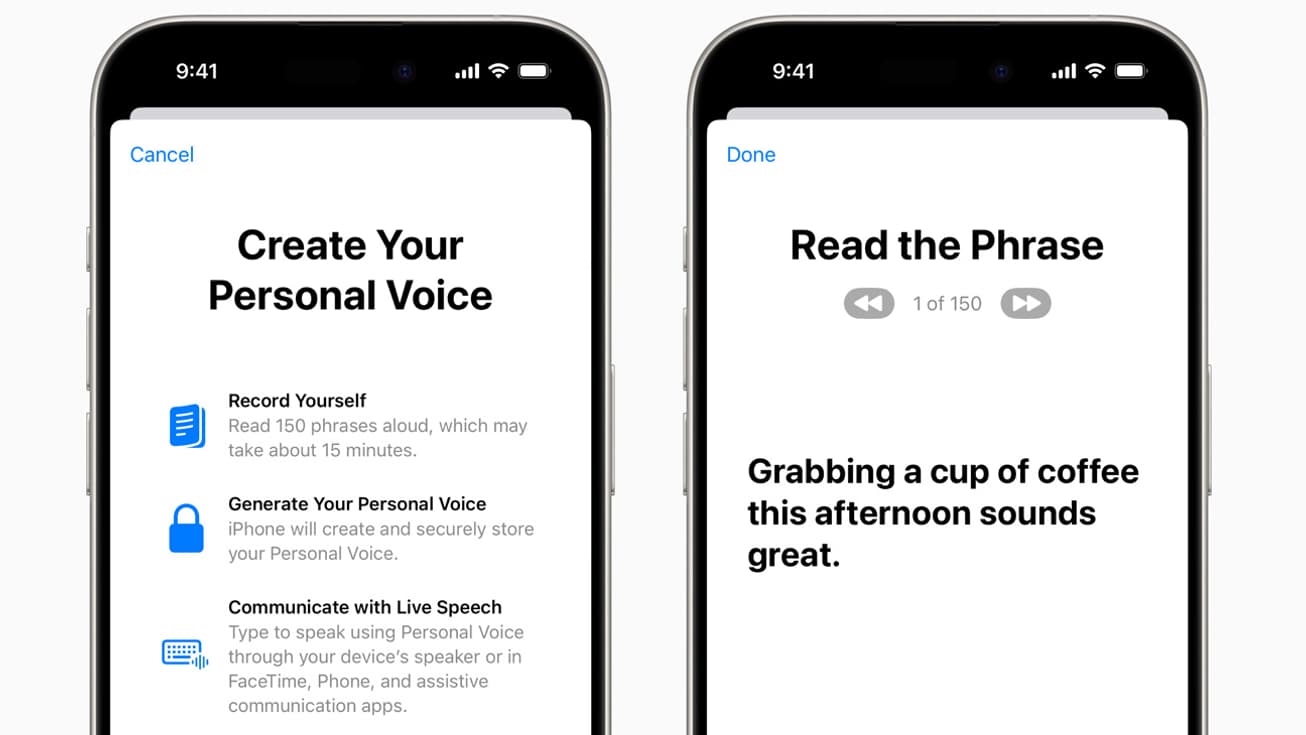 Voici un aperçu de Voix Personnelle, la nouvelle fonctionnalité d'Apple permettant de créer sa voix. 