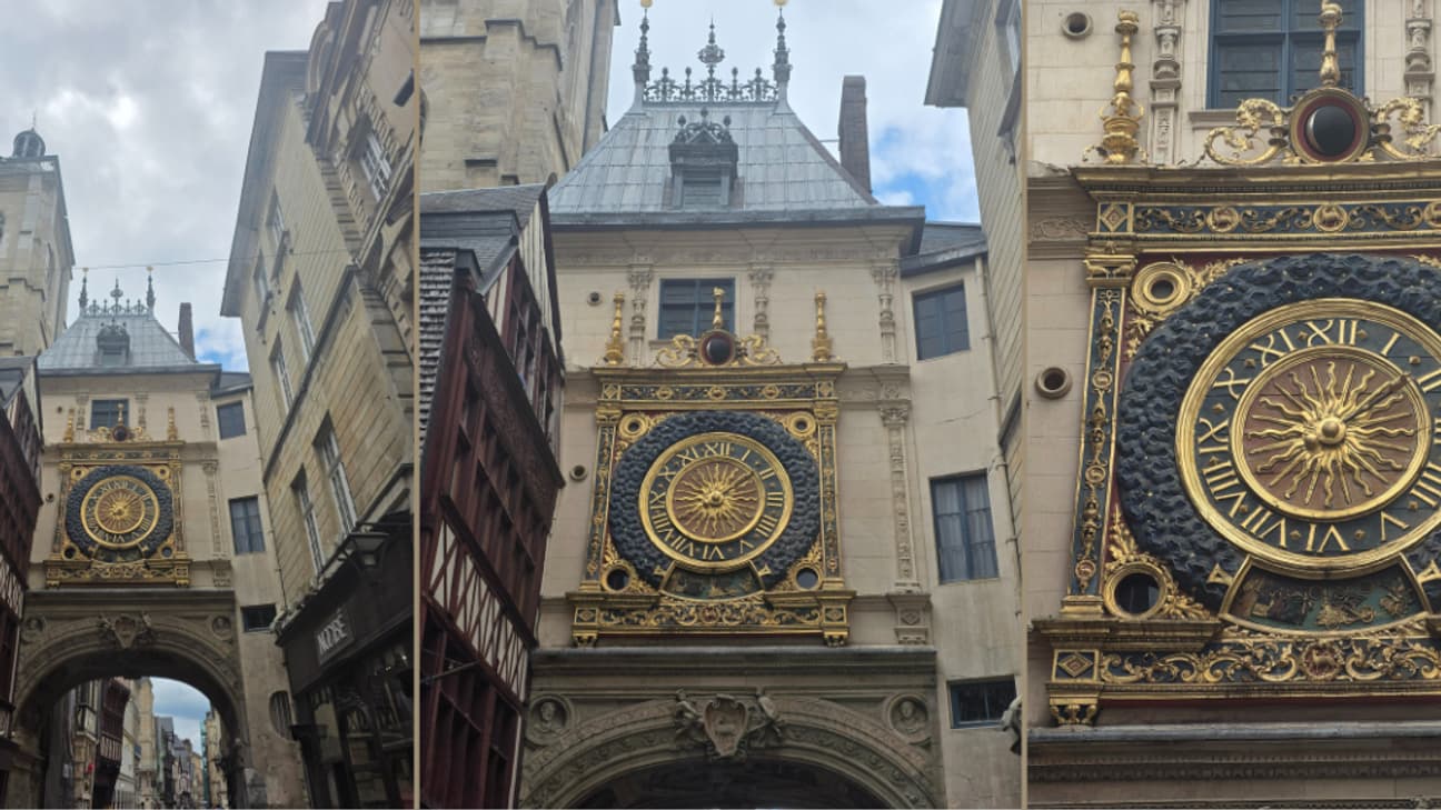 Le Gros Horloge en zoom x1, x2 et x4 Le Gros Horloge en zoom x1, x2 et x4
