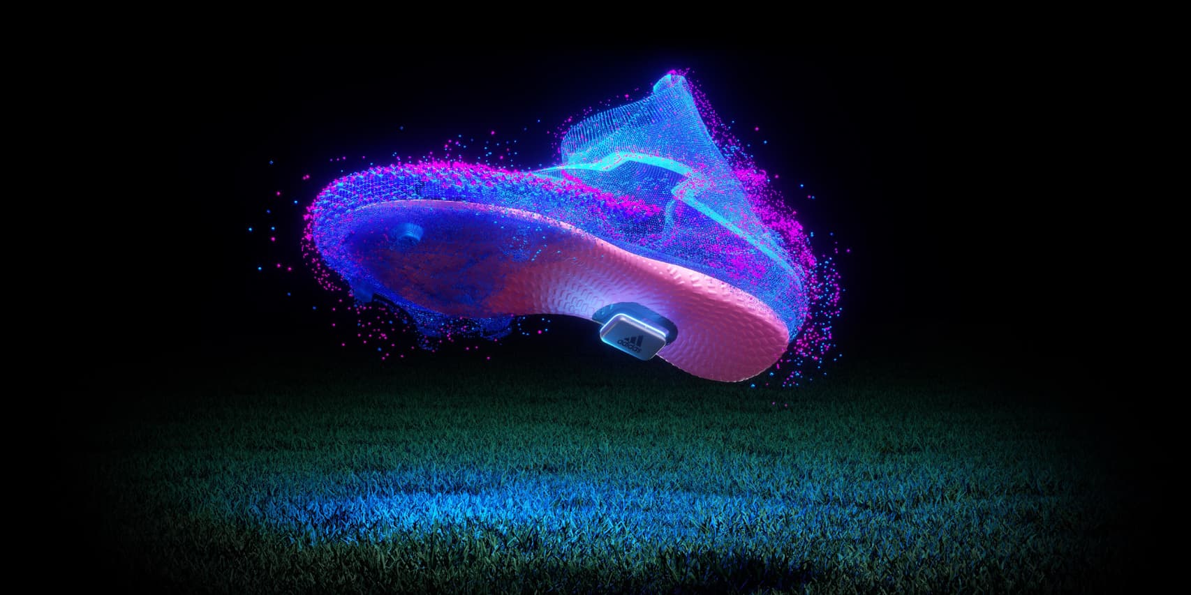 La semelle adidas GMR est connectée à travers la balise Jacquard de Google à l'application mobile FIFA d'EA Sports.