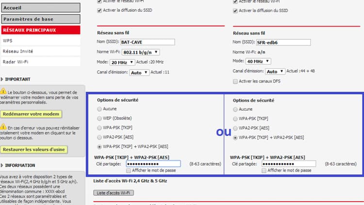 Personnalisez votre mot de passe dans la section Option de sécurité