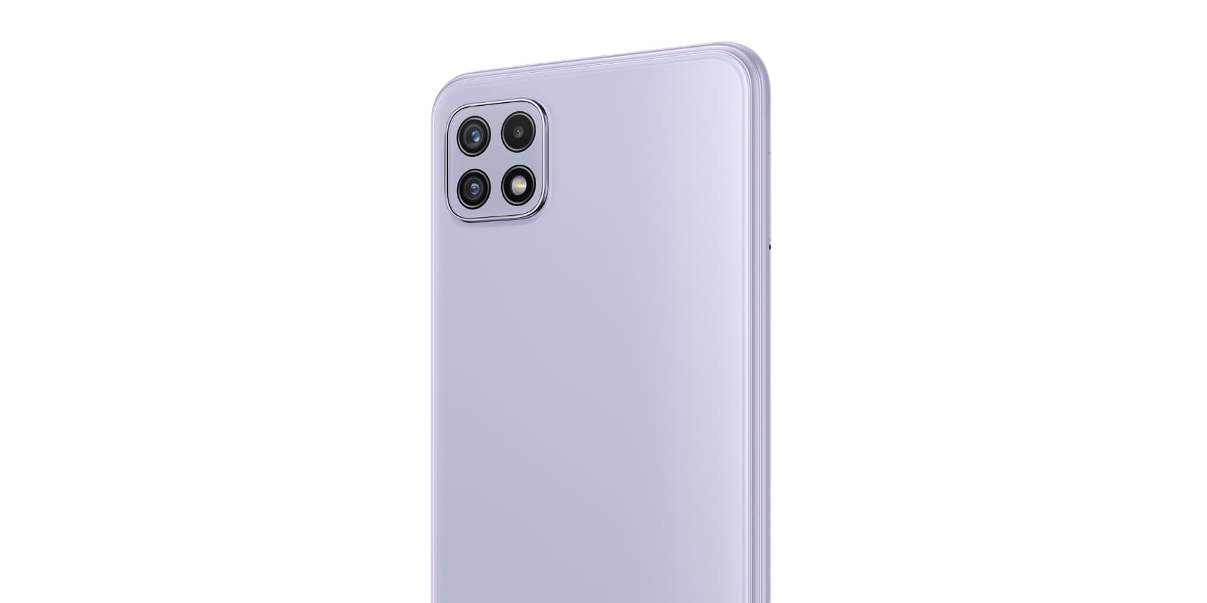 Le Samsung Galaxy A22 5G dans sa version Lavande.
