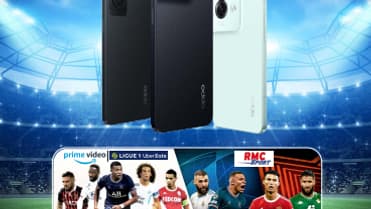 Du 1er au 30 septembre, 3 mois d'abonnement remboursés sur le pack RMC Sport + Prime Video + Pass Ligue 1 pour tout achat d'un smartphone de la série OPPO Reno8