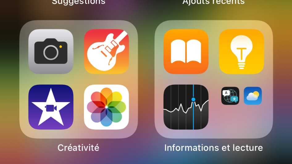 La bibliothèque d'Apps, toujours aussi fournie, est rangée par catégorie La bibliothèque d'Apps, toujours aussi fournie, est rangée par catégorie