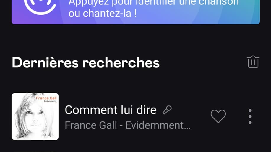 Vous pouvez retrouver Songcatcher dans la section Recherche de l'application Deezer Vous pouvez retrouver Songcatcher dans la section Recherche de l'application Deezer