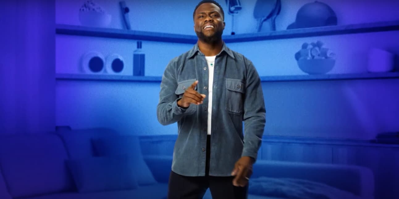 L'humoriste Kevin Hart présentant la 4e saison de ''Celebrity Game Face'' sur E!.