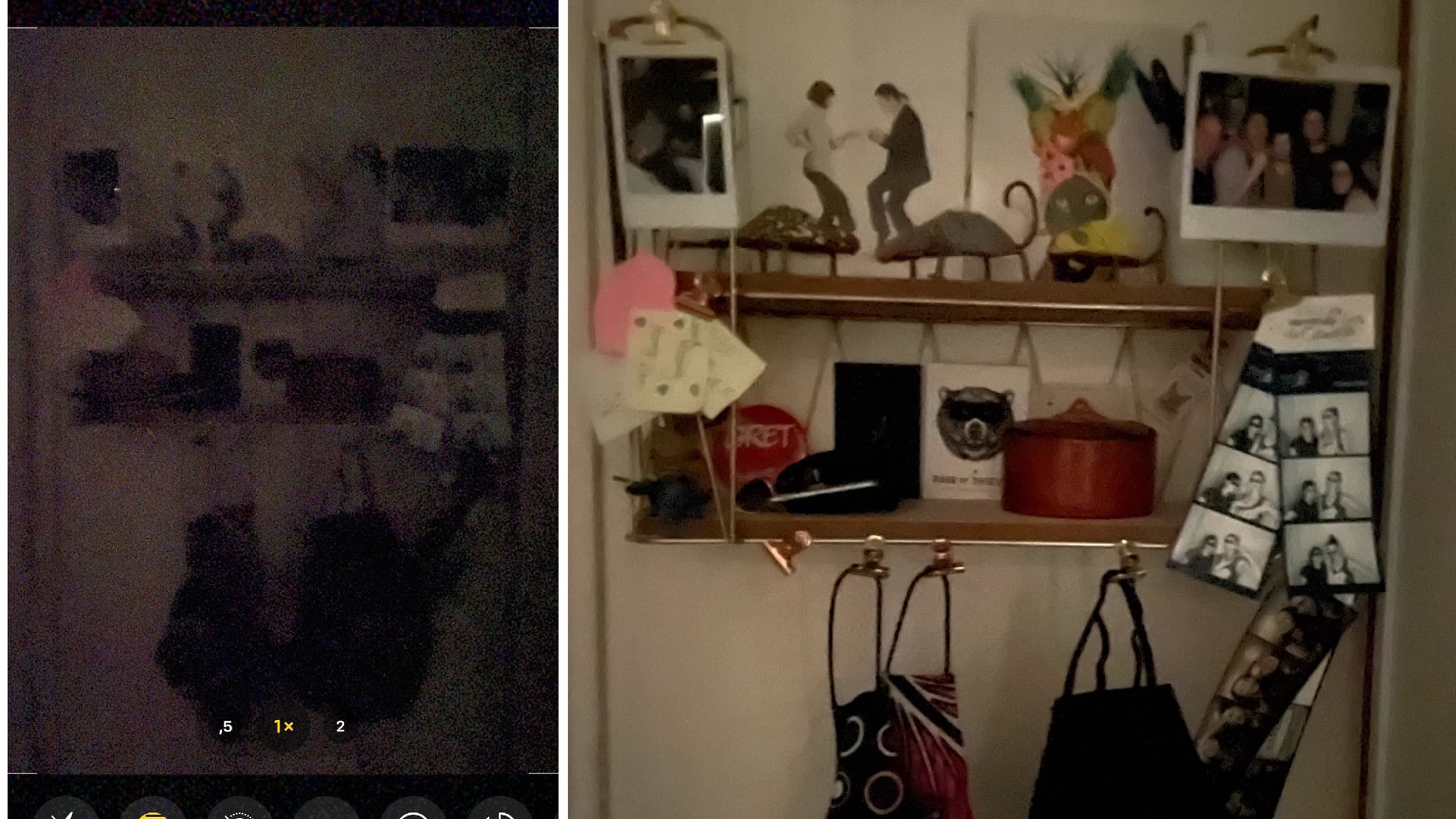 On pousse l'exemple à l'extrême : c'est pas joli-joli, mais c'est déjà étonnant pour une photo prise dans le noir total (temps de pose de 10 secondes) ! On pousse l'exemple à l'extrême : c'est pas joli-joli, mais c'est déjà étonnant pour une photo prise dans le noir total (temps de pose de 10 secondes) !