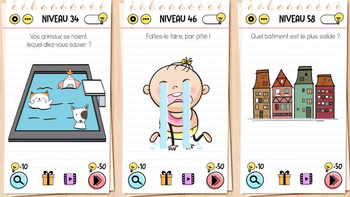 Bonnes questions... À vous de faire preuve d'ingéniosité pour trouver les réponses dans "Brain Test : casse-têtes" !